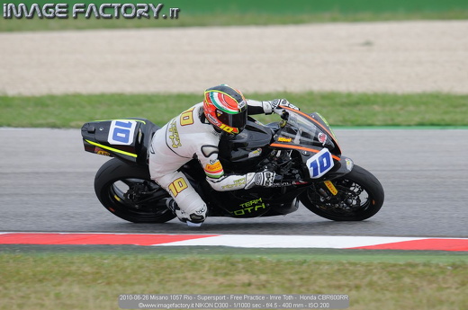 2010-06-26 Misano 1057 Rio - Supersport - Free Practice - Imre Toth -  Honda CBR600RR
